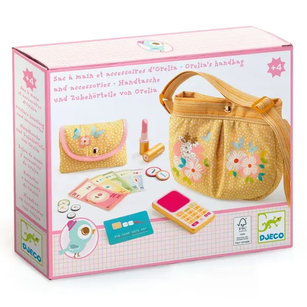 Geanta din bumbac cu accesorii, Djeco
