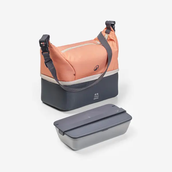 Geantă frigorifică Lunchbox 5L + cutie alimente 1L din plastic Portocaliu