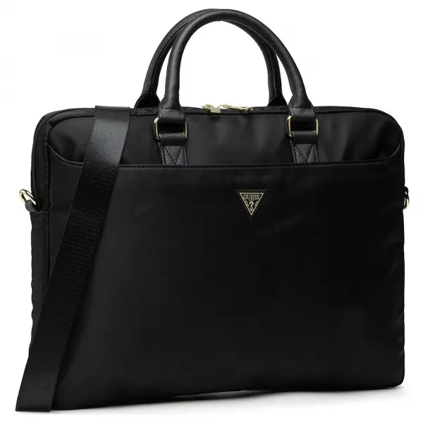 Geanta Guess Triangle Logo pentru Laptop 16inch, Neagra