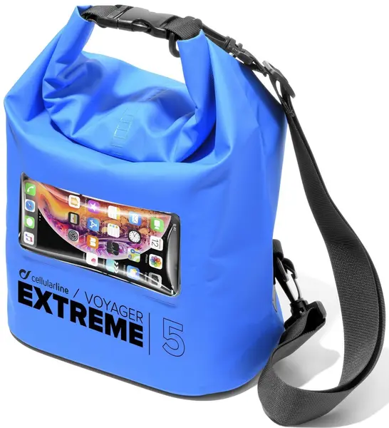 Geantă impermeabilă Cellularline - Voyager Extreme, 5 l, albastru