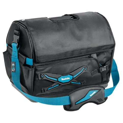 Geanta inchisa cu maner pentru scule Makita E-05446, 9 buzunare poliester, 2 buzunare laterale elastice, buzunar frontal pentru documente, Anti-slip, 30.7 l capacitate