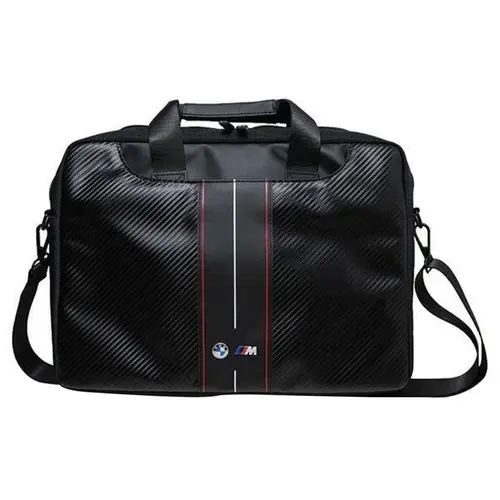 Geanta Laptop BMW BMCB15COMSCAKR, 16 inch, Piele Ecologica/Nylon, Maner exterior (Negru/Rosu)
