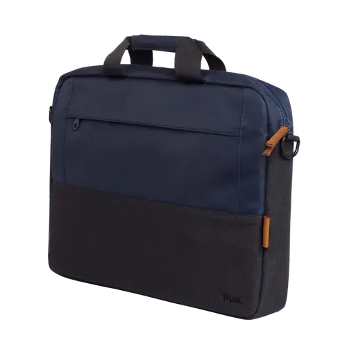 Geanta laptop Trust Lisboa 15.6inch,2 compartimente, material POM, RPET Polyester, RPET, volum 2.1 L, Albastru