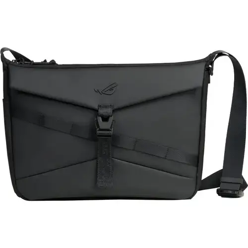 Geanta messenger ASUS pentru laptop, din poliester, captusita, cu curea reglabila, ROG Archer Messenger 14, max. 14 inch (Negru)