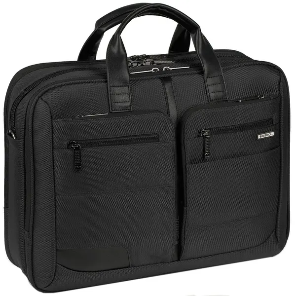 Geantă pentru laptop de afaceri Gabol Stark - Neagră, 15.6", cu 3 compartimente