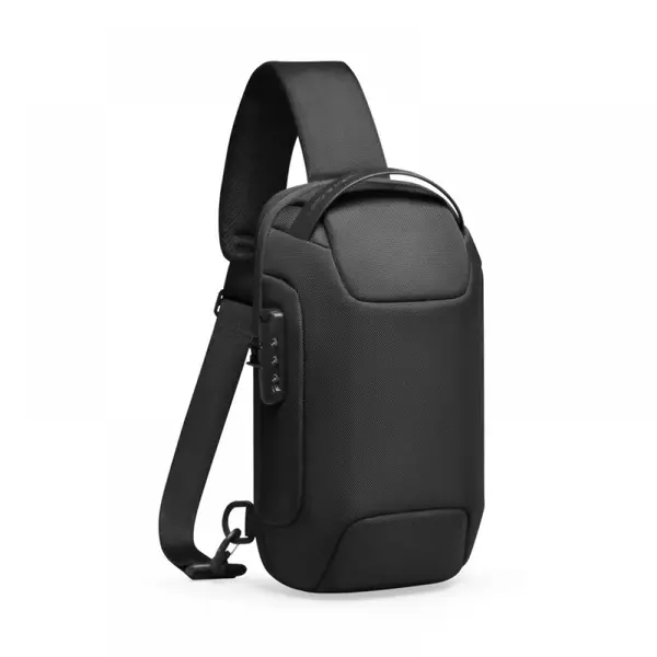 Geanta pentru piept/umar, Mark Ryden, sistem antifurt, material oxford impermeabil, port Usb, structura multi divizata, compatibila cu tableta 9.7 inch, o singura curea, unisex, culoare negru