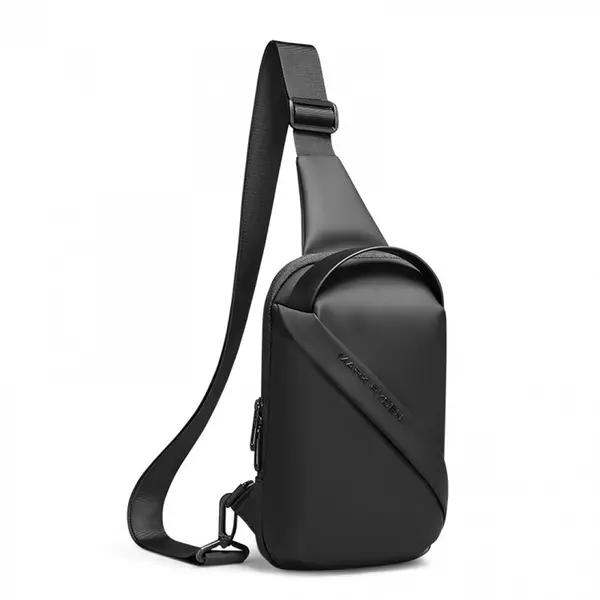 Geanta pentru umar/piept Mark Ryden, eleganta si practica, cu o singura curea, full impermeabila, sistem antifurt, unisex, spatioasa, compatibila cu tableta 9.7'', neagra