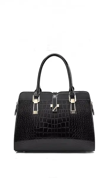 Geanta / poseta neagra, mare, lucioasa, de dama, Olena