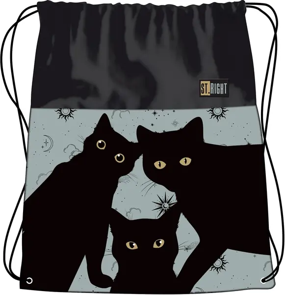 Geantă sport St. Right Night Cats - Cu șireturi