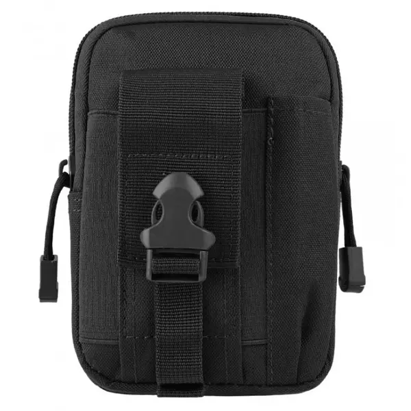Geanta tactica militara, poliester, capacitate 1 l, 18 cm, negru