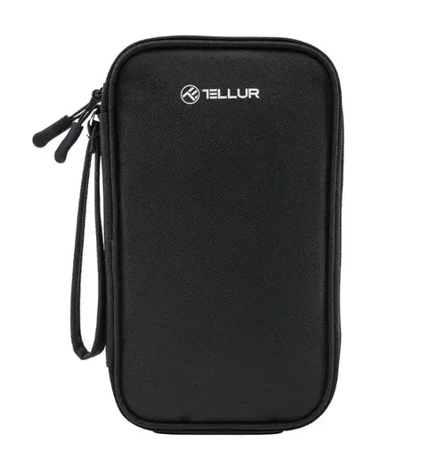 Geanta Tellur pentru organizare cabluri si accesorii, 21x12.5x6cm, poliester (Negru)