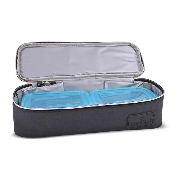 Geanta termica pentru mancare Avy 3 cu compartimente detasabile 33x11x10 cm black