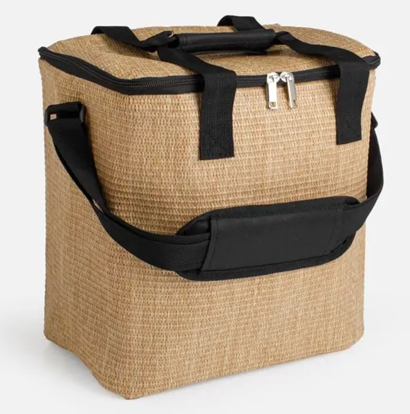Geanta termoizolanta pentru alimente si bauturi, din paie, 15L, 28x18x30 cm