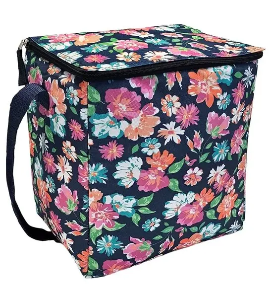 Geanta termoizolanta pentru alimente si bauturi,imprimeu floral,26x18x32cm - 15L