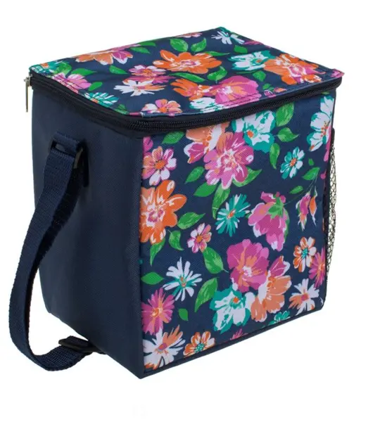 Geanta termoizolanta pentru alimente si bauturi,imprimeu floral,19x15x20cm - 5,5L