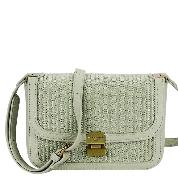 Geanta verde deschis crossbody cu model impletit CM7497 15