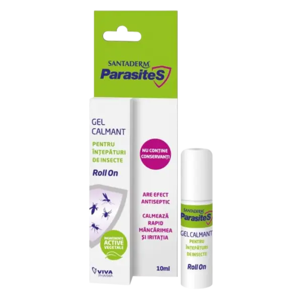 Gel calmant pentru intepaturi de insecte roll on Dantaderm Parasites, Viva Pharma | 10 ml