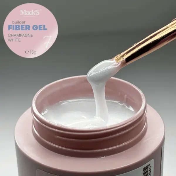 Gel Constructie Fiber Champagne White 15ml Macks - FW-MKS