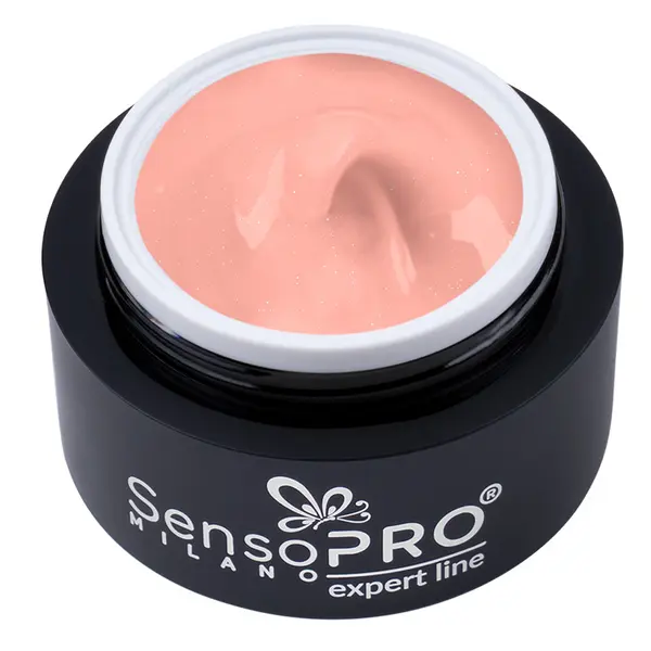 Gel Constructie Unghii Expert Line SensoPRO Milano - Shimmer Soft Nude 15ml