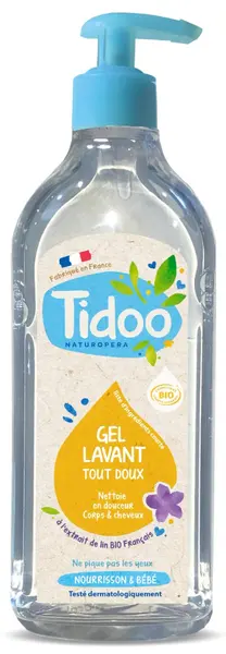 Gel de curatare bio 2 in 1 pentru bebelusi cu extract de in, 495ml, Tidoo