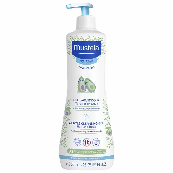 Gel de curățare delicat pentru păr și corp, 750 ml, Mustela