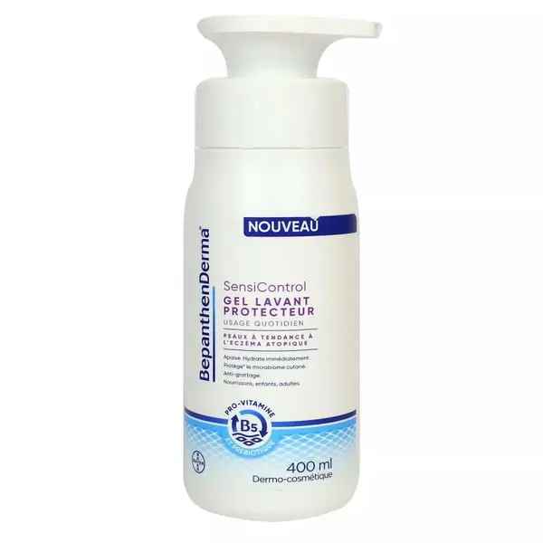 Gel de Curatare pentru Fata si Corp, Bepanthen Derma, Sensicontrol Relipidant, pentru Ingrijirea Pielii Uscate, 400ml