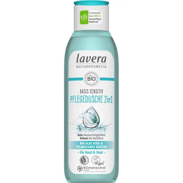 Gel de dus 2 in 1 cu aloe vera bio si cheratina vegetala - 250 ml