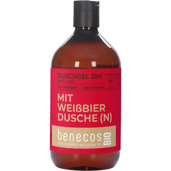 Gel de dus 2 in 1 pentru par si corp cu bere de grau bio - 500 ml
