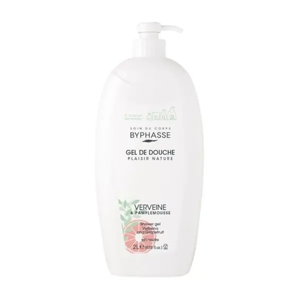 Gel de Dus, Byphasse, Plaisir Nature, pentru Igiena Zilnica, cu Verbina si Grapefruit, 2L