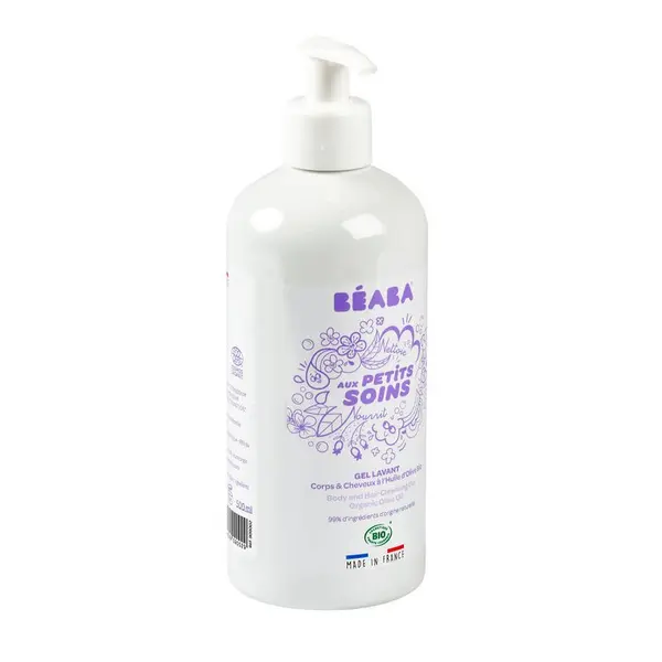 Gel de dus corp si par pentru bebelusi Beaba 500 ml Certificat Organic