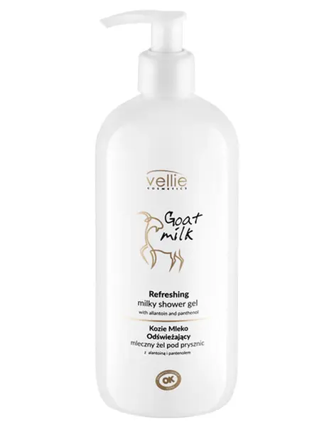 Gel de dus cremos revigorant Goat Milk, 500ml, Vellie
