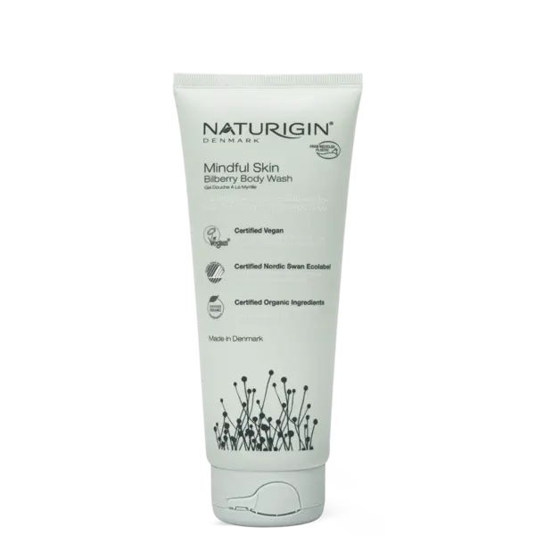 Gel de dus cu afine Bilberry Body Wash Mindful Skin, 200ml, Naturigin