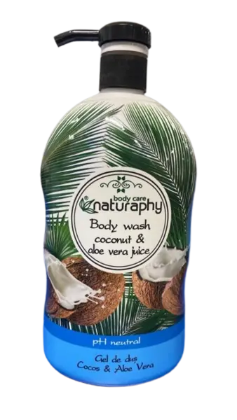 Gel de dus cu cocos si aloe vera, 1l, Naturaphy
