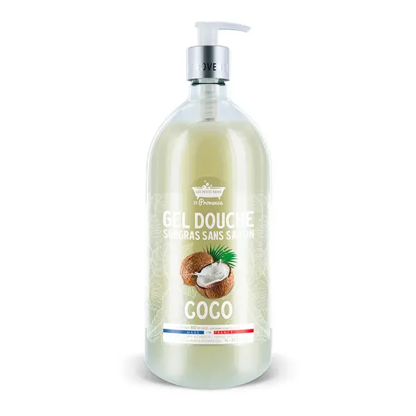 Gel de dus cu Cocos Surgras fara sapun, 1l, Les Petites Bains de Provence