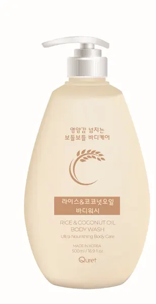 Gel de dus cu orez si ulei de cocos, 500ml, Quret