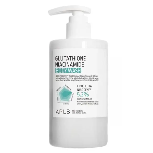 Gel de dus iluminator si hidratant cu Glutathione si Niacinamida, 300ml, APLB