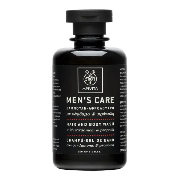 Gel de spalare corp si par pentru barbati, 250 ml, Apivita