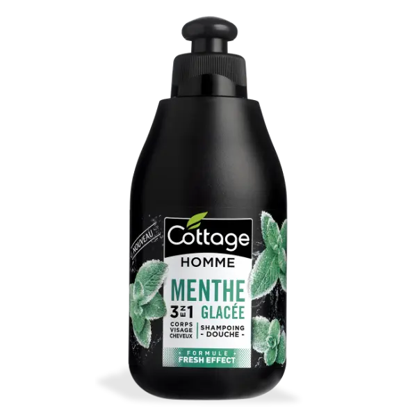 Gel dus si sampon menta racoritoare Men, 250ml, Cottage