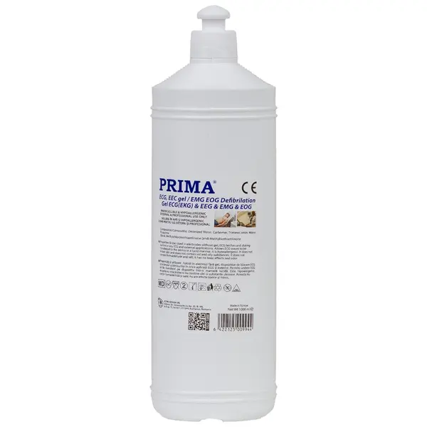 Gel EKG/ECG PRIMA, Transparent, 1000ml – Gel Conductiv pentru Electrozi si Diagnostic Medical