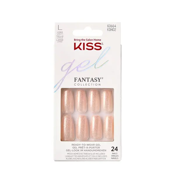 Gel fantasy glitter rock candy long coffin
