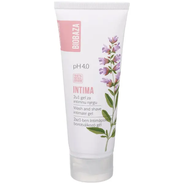 Gel intim natural 2in1 pentru curatarea si epilarea zonei intime cu pH 4.0, 100ml, Biobaza