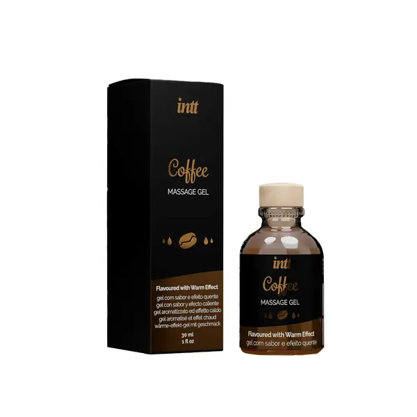 Gel INTT – Coffee Massage Gel, pentru masaj erotic, sex oral, excitare intensă, cu efect de încălzire, 30 ml