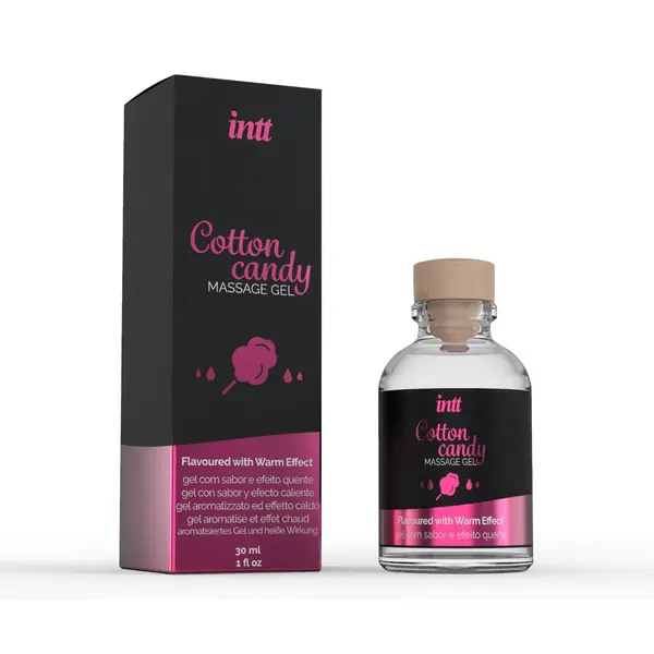 Gel INTT – Cotton Candy Massage, pentru masaj erotic, sex oral, excitare intensă, cu efect de încălzire, 30 ml