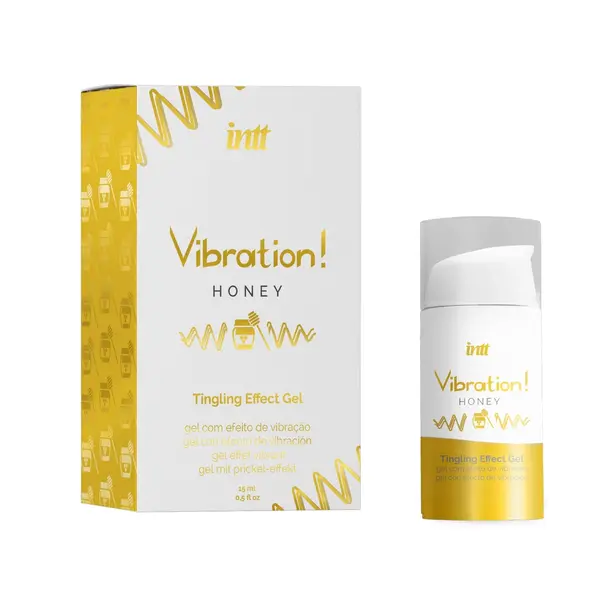Gel INTT – Vibration Honey, aromă de miere, pentru excitare intensă, senzatie vibrantă, Unisex, 15 ml