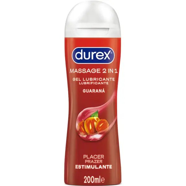 Gel lubrifiant Durex Guarana – Stimulating, pentru masaj și stimulare intensă, aromă de guarana, 200 ml