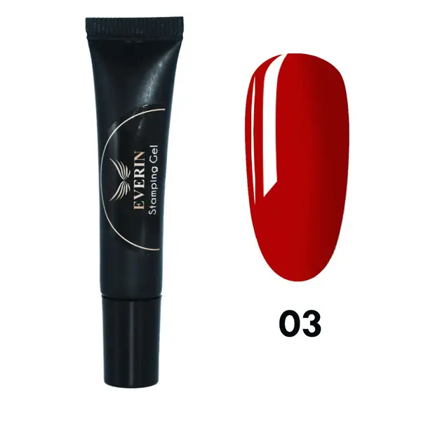 Gel pentru Ștampilă la Tub Everin 03 – Roșu | Pigment Intens și Precizie Profesională