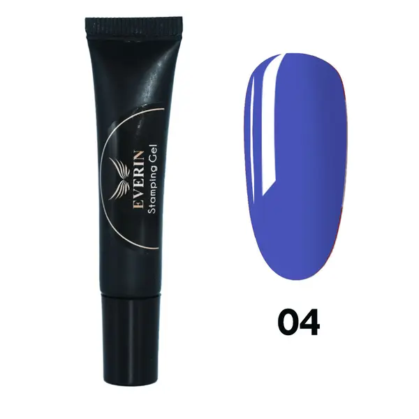 Gel pentru Ștampilă la Tub Everin 04 – Albastru | Pigment Intens și Rezultate Profesionale