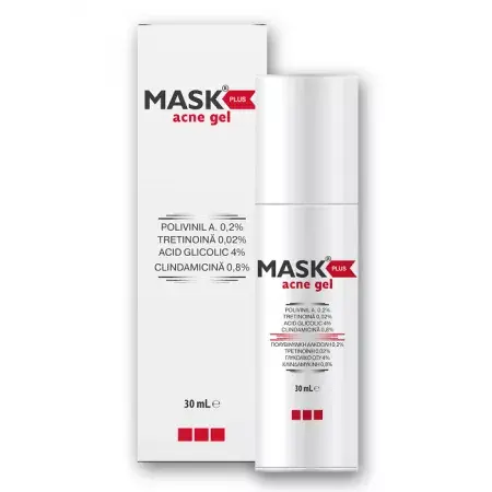 Gel tratament pentru acneea inflamatorie Mask Plus Acne Gel, Meditrina Pharmaceuticals | 30 ml