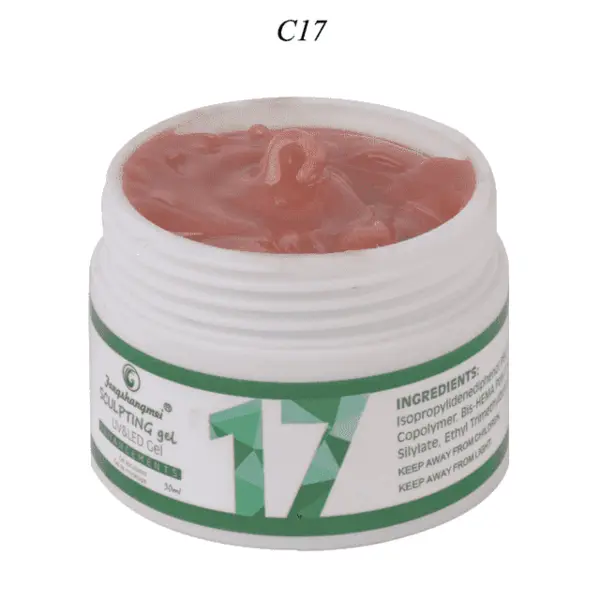 Gel UV Construcție FSM 15ml #17 – Gel Cover Teracotă Autonivelant Profesional pentru Extensii și Apex