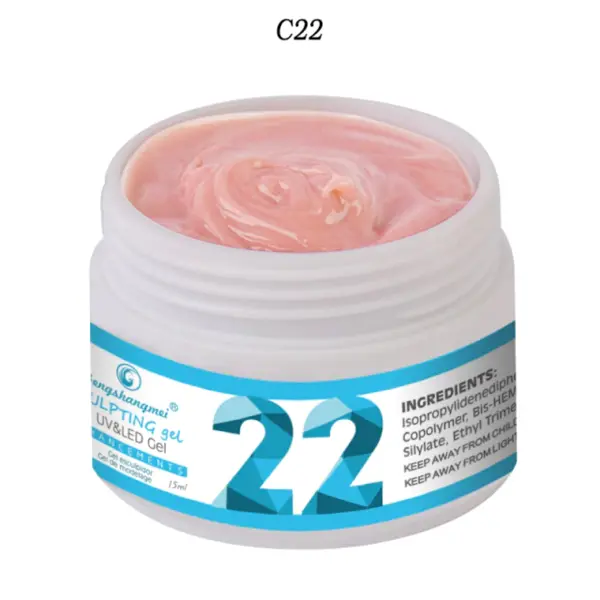 Gel UV Construcție FSM 15ml Nr. 22 | Roz Piersică Lăptos Profesional | fsm-romania.ro